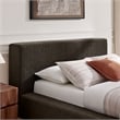Luma Chenille Upholstered Queen Platform Bed Frame in Java