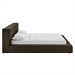 Luma Chenille Upholstered Queen Platform Bed Frame in Java