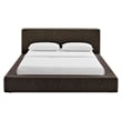 Luma Chenille Upholstered Queen Platform Bed Frame in Java