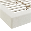 Luma Chenille Upholstered Queen Platform Bed Frame in Ivory Fabric