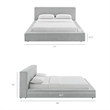 Luma Chenille Upholstered Queen Platform Bed Frame in Light Gray Fabric