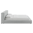 Luma Chenille Upholstered Queen Platform Bed Frame in Light Gray Fabric