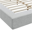 Luma Chenille Upholstered Queen Platform Bed Frame in Light Gray Fabric