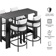 Modway Tahoe 5-Piece Outdoor Bar Table Set in White