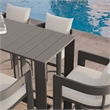 Modway Tahoe 5-Piece Outdoor Bar Table Set in White