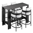 Modway Tahoe 5-Piece Outdoor Bar Table Set in White