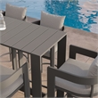 Modway Tahoe 5-Piece Outdoor Bar Table Set in Gray
