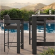 Modway Tahoe 3-Piece Outdoor Aluminum Bar Table Set in Charcoal