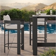 Modway Tahoe 3-Piece Outdoor Aluminum Bar Table Set in White