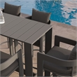 Modway Tahoe 5-Piece Outdoor Bar Table Set in Charcoal