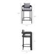Modway Tahoe 3-Piece Outdoor Aluminum Bar Set in Gray