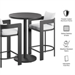 Modway Tahoe 3-Piece Outdoor Aluminum Bar Set in White