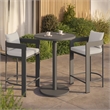 Modway Tahoe 3-Piece Outdoor Aluminum Bar Set in White