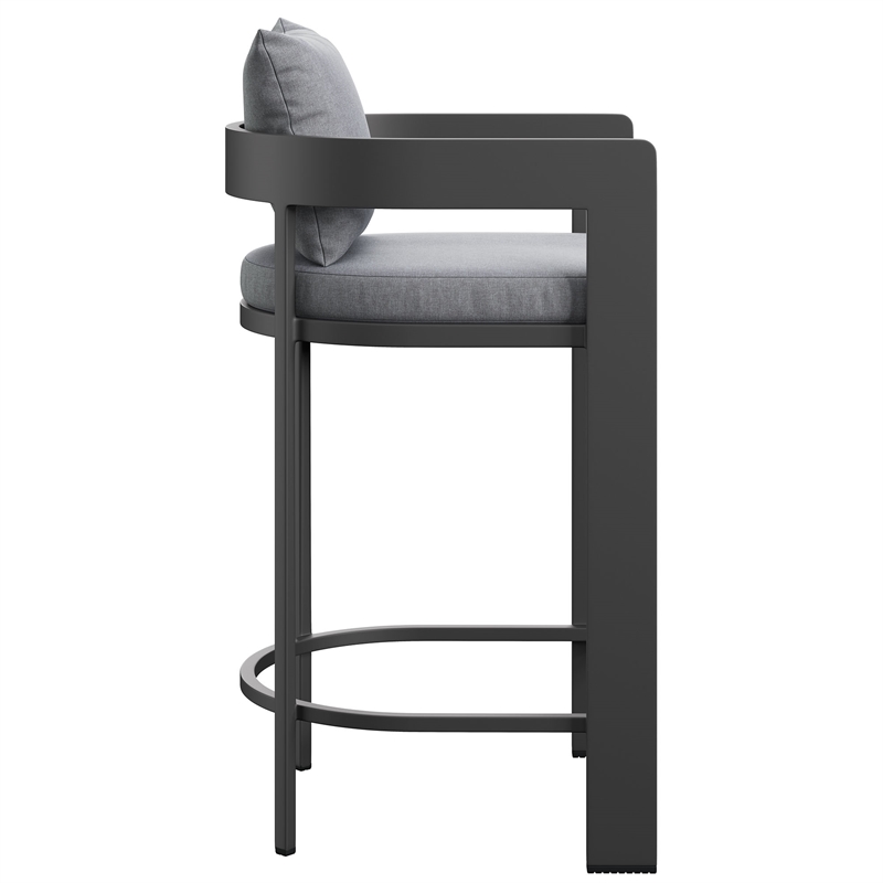 Tahoe Outdoor Patio Aluminum Bar Chair in Gray