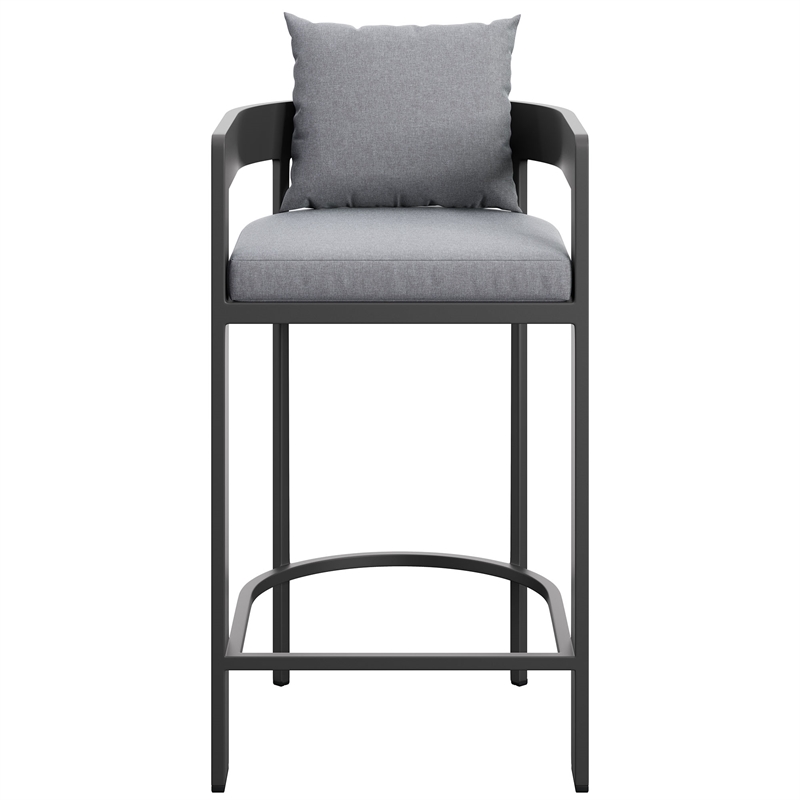 Tahoe Outdoor Patio Aluminum Bar Chair in Gray