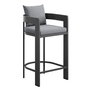 Tahoe Outdoor Patio Aluminum Bar Chair in Gray