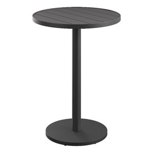 Tahoe 31 Inch Round Outdoor Aluminum Bar Table in Gray