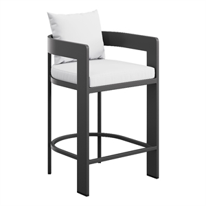 Tahoe Outdoor Patio Aluminum Counter Stool in White