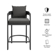 Modway Tahoe Outdoor Patio Aluminum Counter Stool in Charcoal