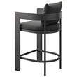 Modway Tahoe Outdoor Patio Aluminum Counter Stool in Charcoal
