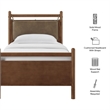 Leni Twin Size Vegan Leather and Wood Platform Bed Frame in Walnut Mushroom