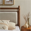 Leni Twin Size Wood Platform Bed Frame in Walnut Heathered Ivory