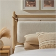 Leni Twin Size Wood Platform Bed Frame in Light Oak Heathered Ivory