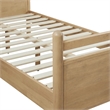 Leni Twin Size Wood Platform Bed Frame in Light Oak Heathered Ivory