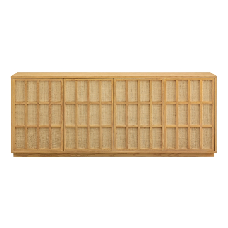 Aiko 76 Inch Japandi Sideboard in Light Oak