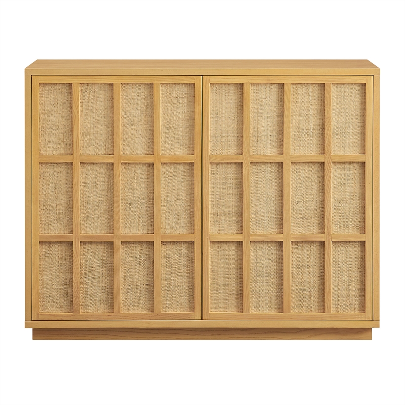Aiko 39 Inch Japandi Accent Cabinet in Light Oak