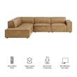 Restore 4-Piece Vegan Leather Modular L-Shaped Sofa in Toast