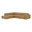 Restore 4-Piece Vegan Leather Modular L-Shaped Sofa in Toast