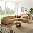 Restore 4-Piece Vegan Leather Modular L-Shaped Sofa in Toast