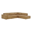 Restore 4-Piece Vegan Leather Modular L-Shaped Sofa in Toast