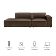 Restore 2-Piece Vegan Leather Modular Loveseat in Espresso