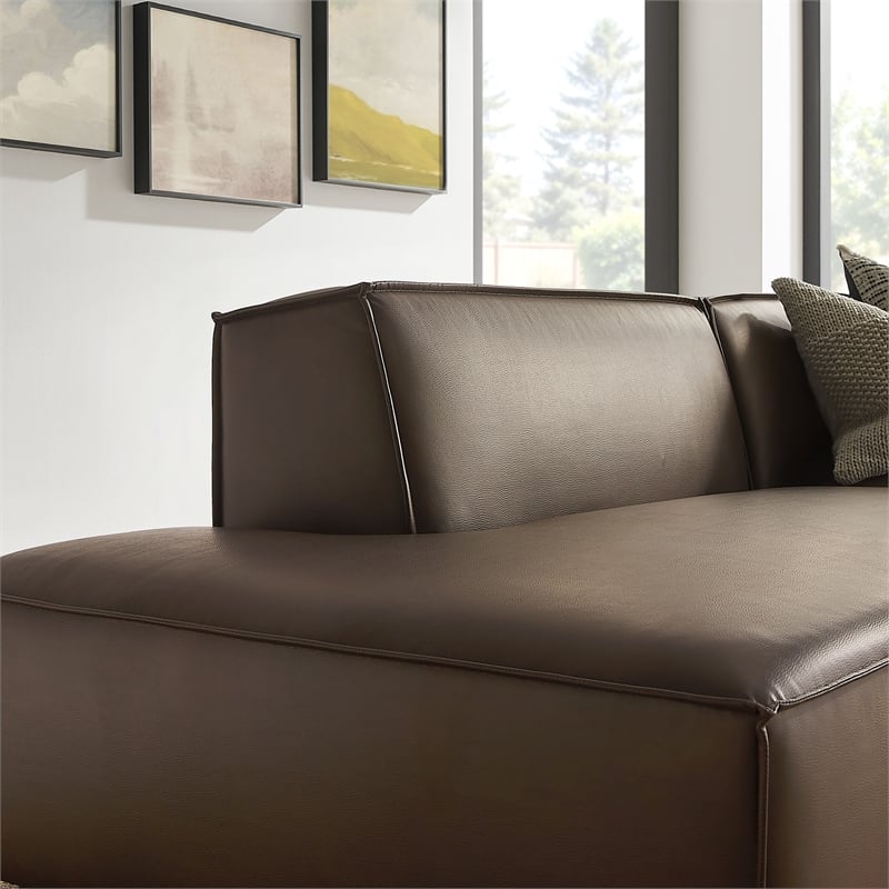 Restore 2-Piece Vegan Leather Modular Loveseat in Espresso