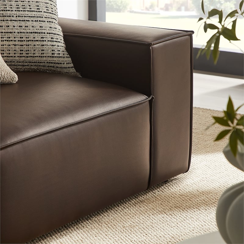 Restore 2-Piece Vegan Leather Modular Loveseat in Espresso