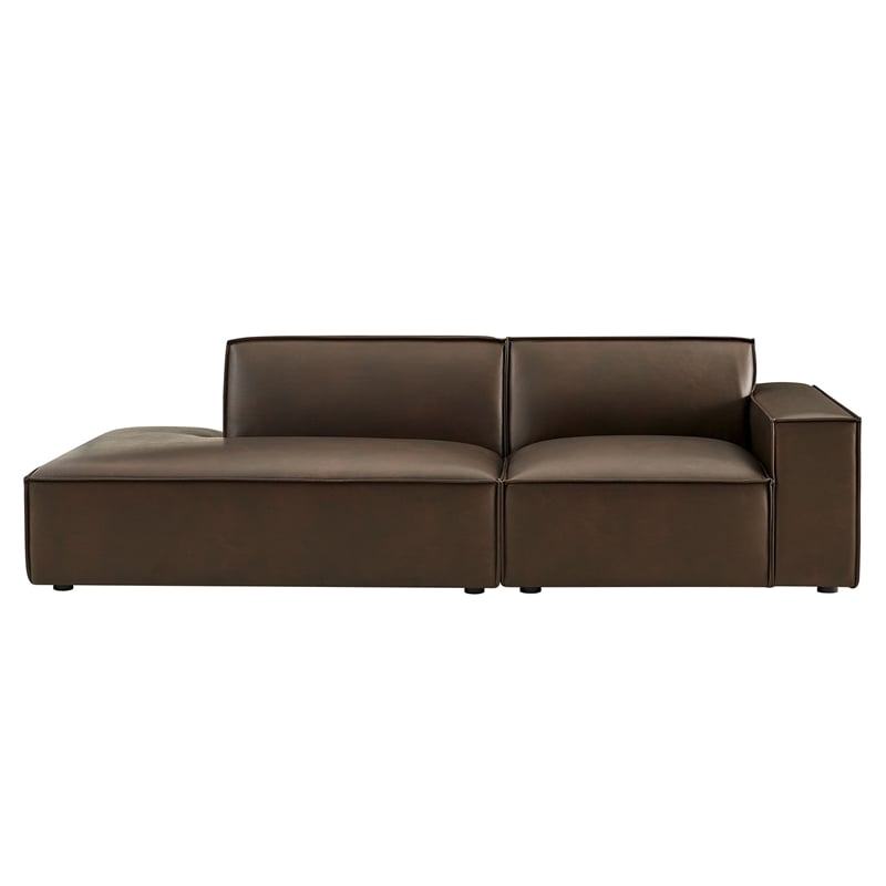 Restore 2-Piece Vegan Leather Modular Loveseat in Espresso