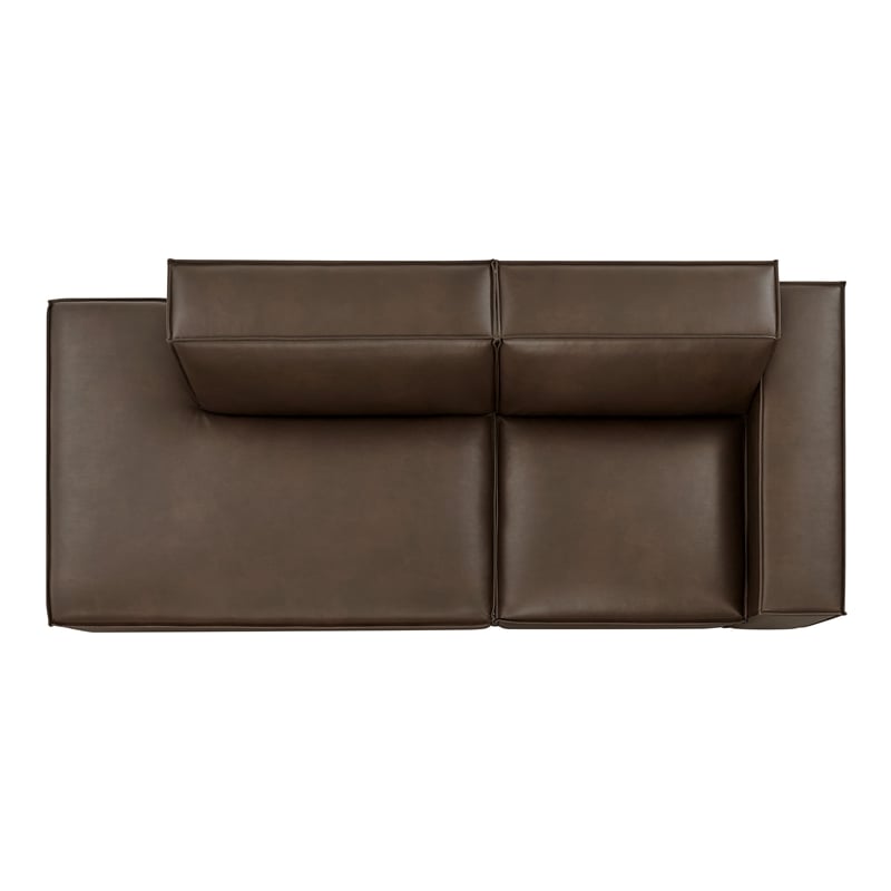 Restore 2-Piece Vegan Leather Modular Loveseat in Espresso