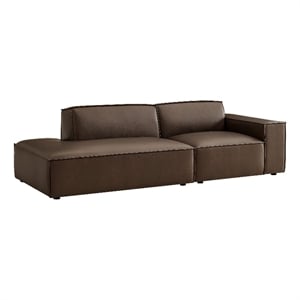 Restore 2-Piece Vegan Leather Modular Loveseat in Espresso