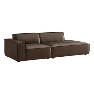 Restore 2-Piece Vegan Leather Modular Loveseat in Espresso