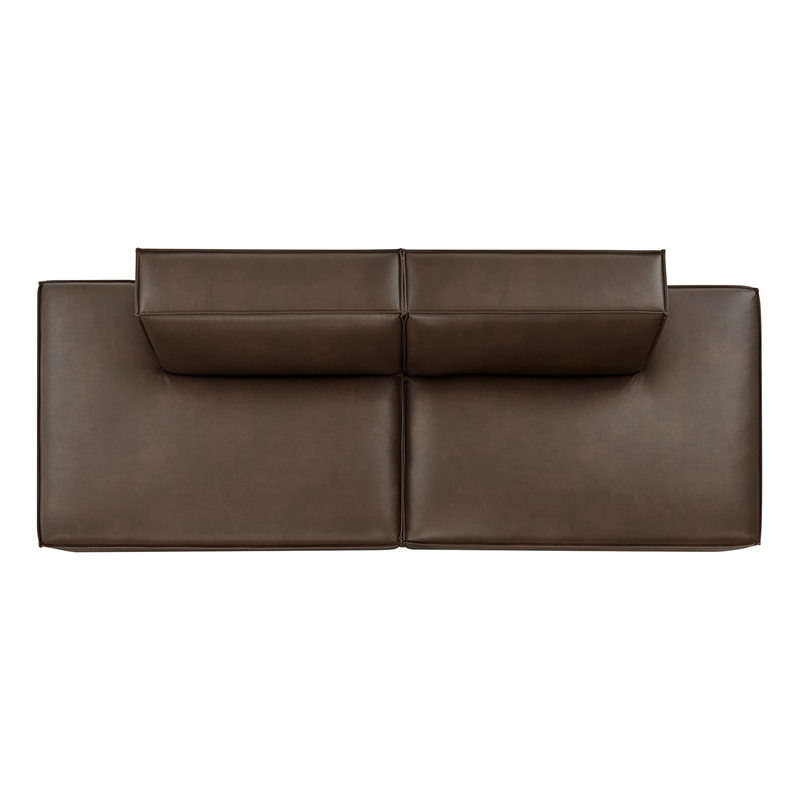 Restore 2-Piece Vegan Leather Modular Sofa in Espresso