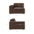 Restore 3-Piece Vegan Leather Modular L-Shaped Sectional Sofa in Espresso