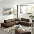 Restore 4-Piece Vegan Leather Modular L-Shaped Armless Sectional Sofa