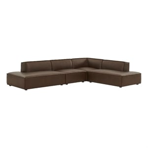 Restore 4-Piece Vegan Leather Modular L-Shaped Armless Sectional Sofa
