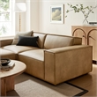 Restore 3-Piece Vegan Leather Modular Loveseat with Ottoman in Toast