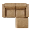 Restore 3-Piece Vegan Leather Modular Loveseat with Ottoman in Toast