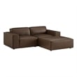 Restore 3-Piece Vegan Leather Modular Loveseat with Ottoman in Espresso