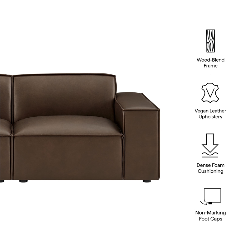 Restore 2-Piece Vegan Leather Modular Loveseat in Espresso