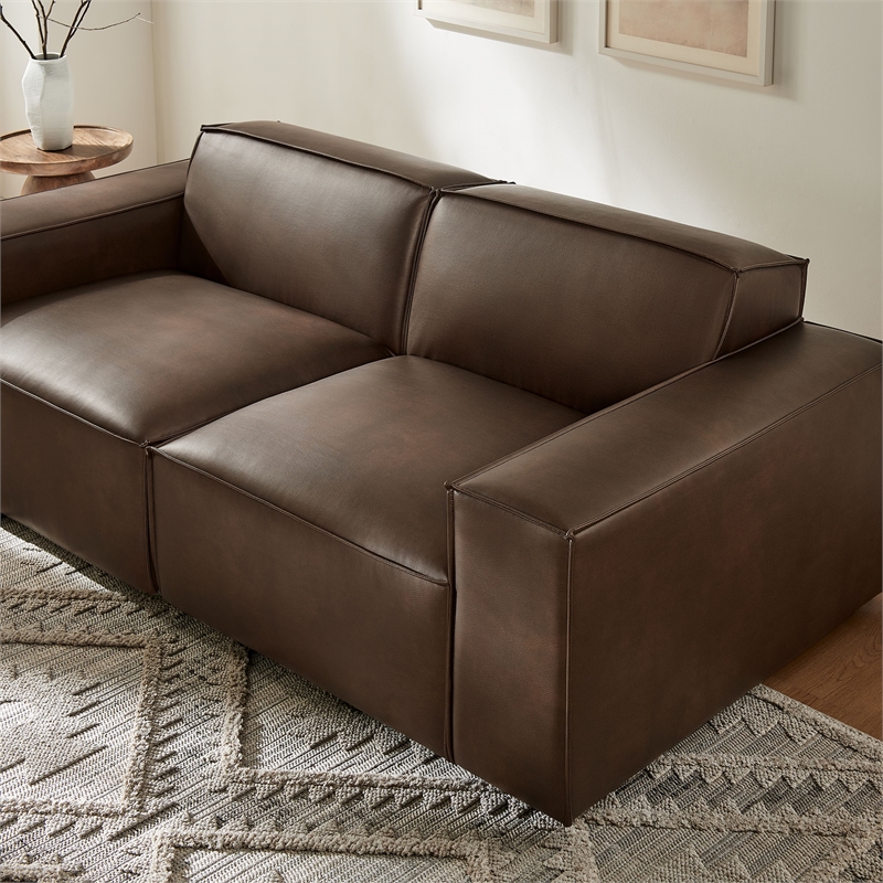 Restore 2-Piece Vegan Leather Modular Loveseat in Espresso